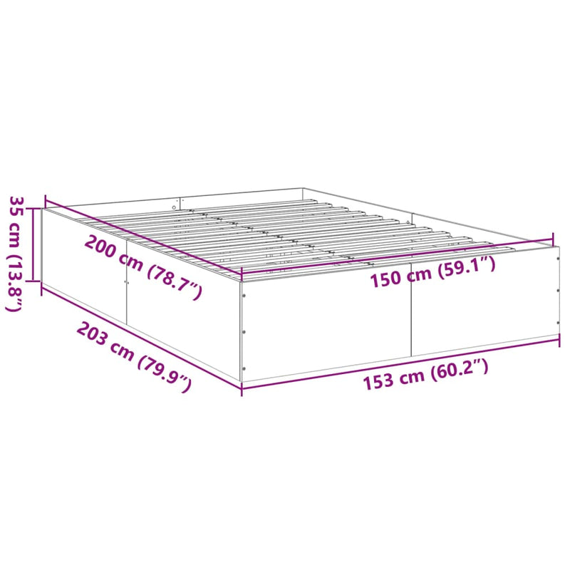 vidaXL Bed Frame without Mattress White 150x200 cm