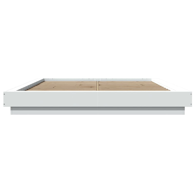 vidaXL Bed Frame with LED Lights without Mattress White 150x200 cm