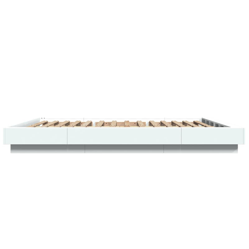 vidaXL Bed Frame with LED Lights without Mattress White 150x200 cm