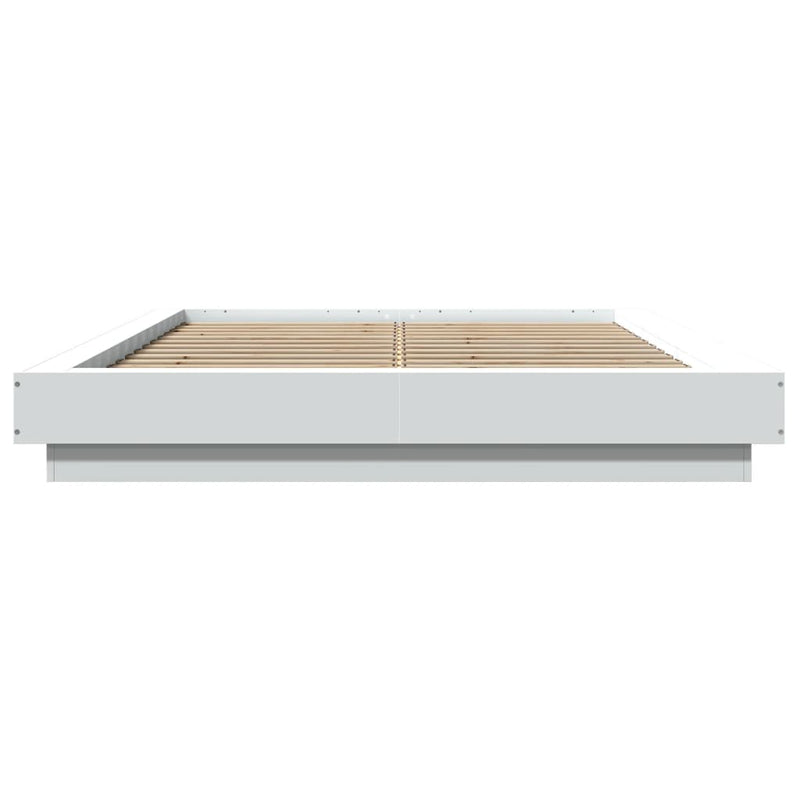 vidaXL Bed Frame with LED Lights without Mattress White 135x190 cm