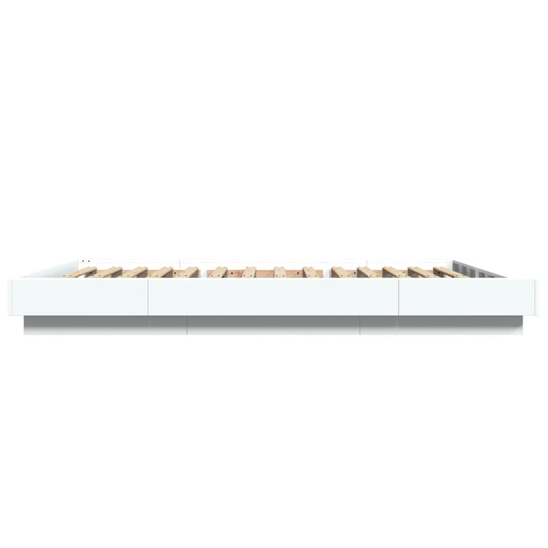 vidaXL Bed Frame with LED Lights without Mattress White 135x190 cm