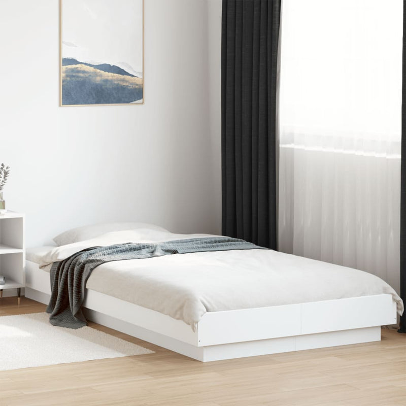 vidaXL Bed Frame with LED Lights without Mattress White 90x190 cm