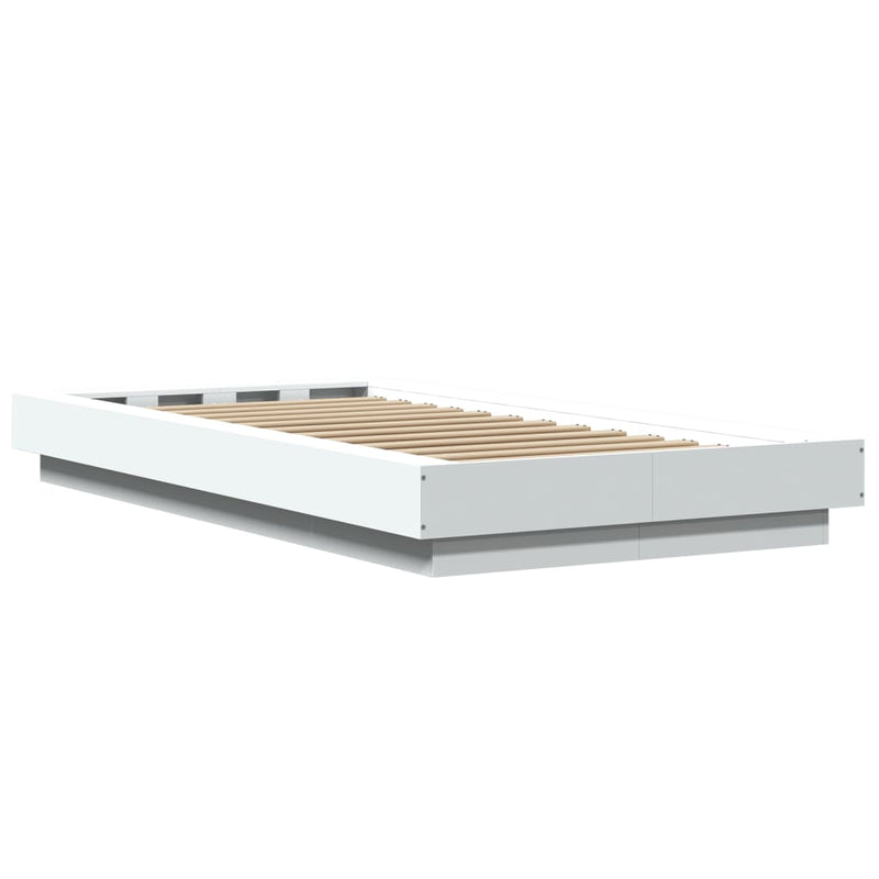 vidaXL Bed Frame with LED Lights without Mattress White 90x190 cm