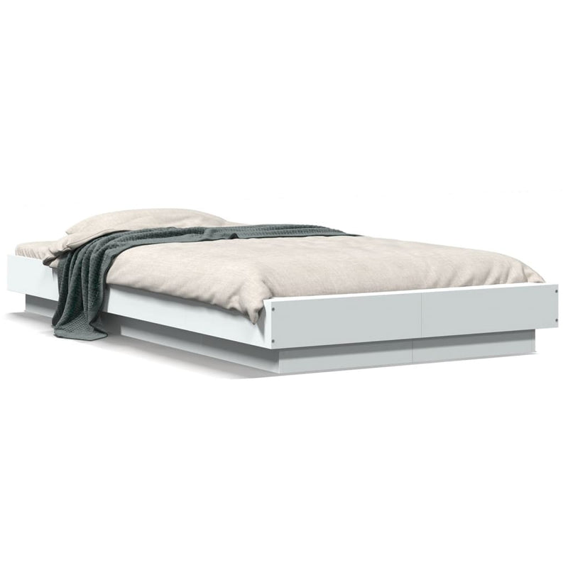 vidaXL Bed Frame with LED Lights without Mattress White 90x190 cm