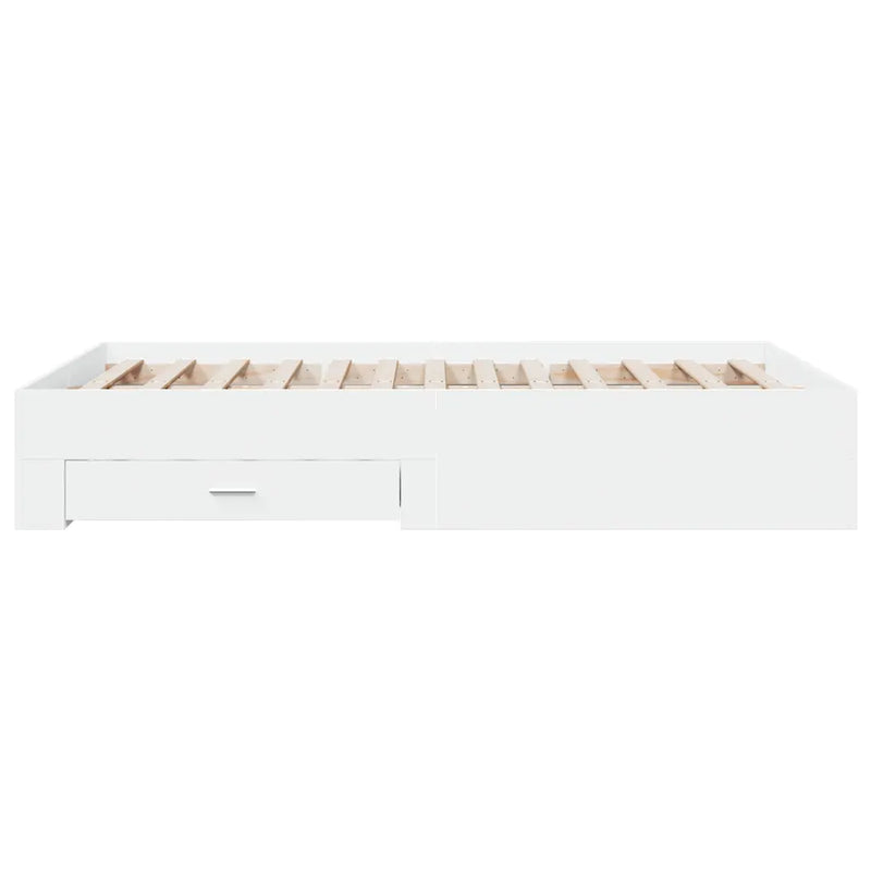 Bed Frame with Drawers without Mattress White 135x190 cm