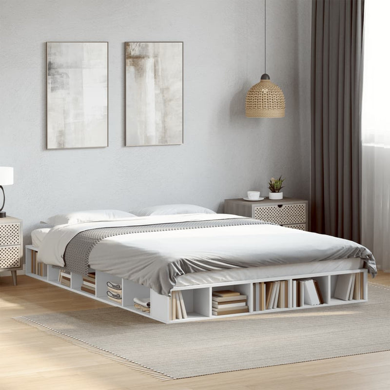 vidaXL Bed Frame without Mattress White 150x200 cm