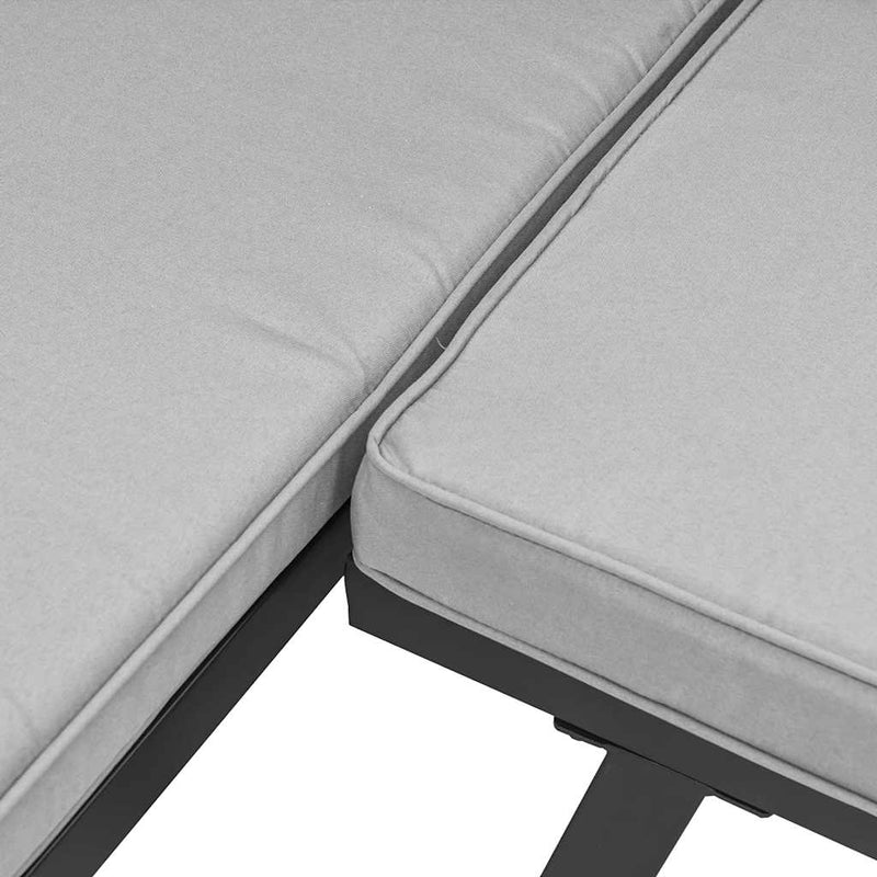 vidaXL Garden Benches 2 pcs with Cushions Black Powder-coated Steel