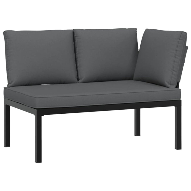 vidaXL Garden Bench with Cushions Black Aluminium