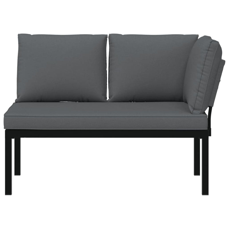 vidaXL Garden Bench with Cushions Black Aluminium