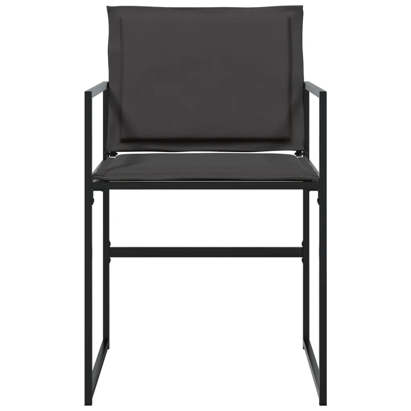 Garden Chairs with Cushions 4 pcs Black Steel and Textilene
