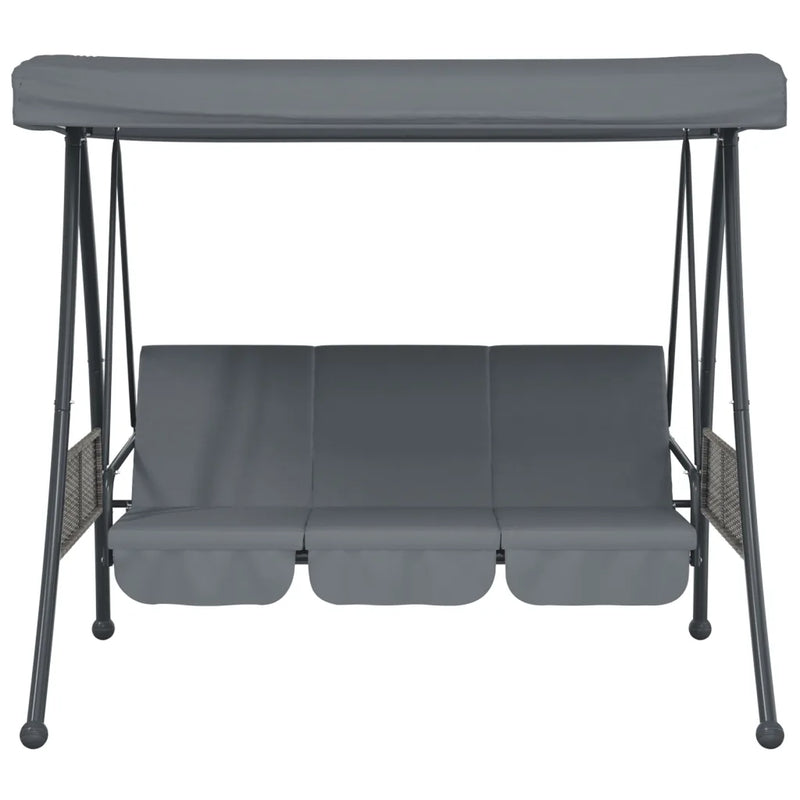 Garden Swing Bench with Adjustable Canopy Dark Grey��Steel