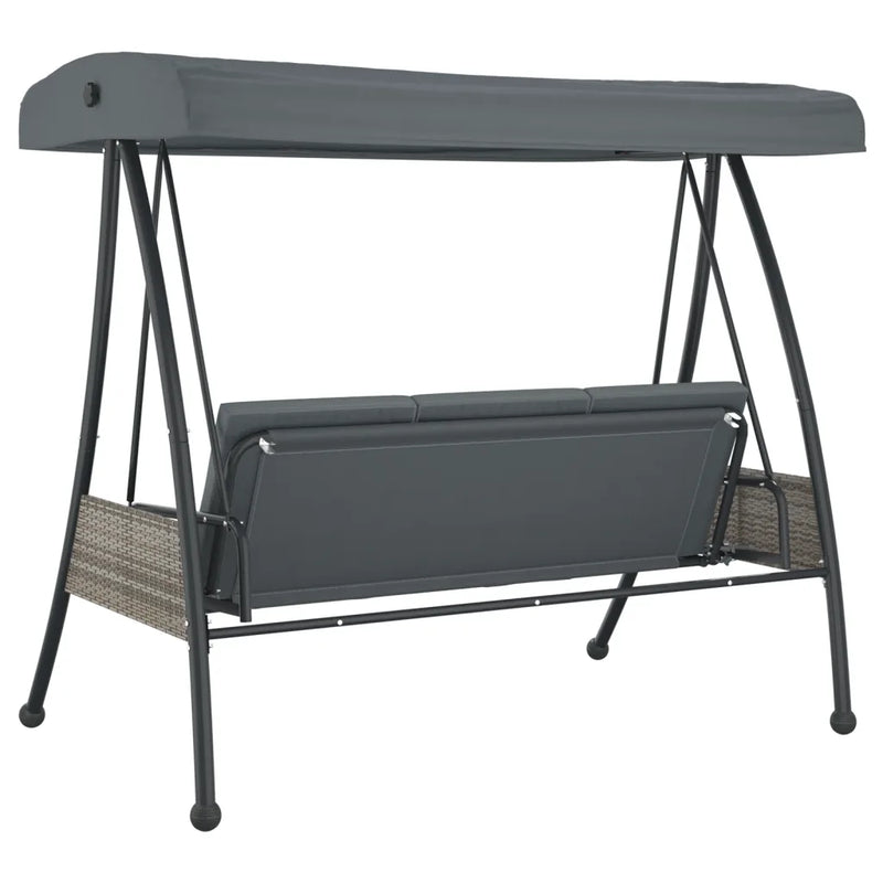 Garden Swing Bench with Adjustable Canopy Dark Grey��Steel