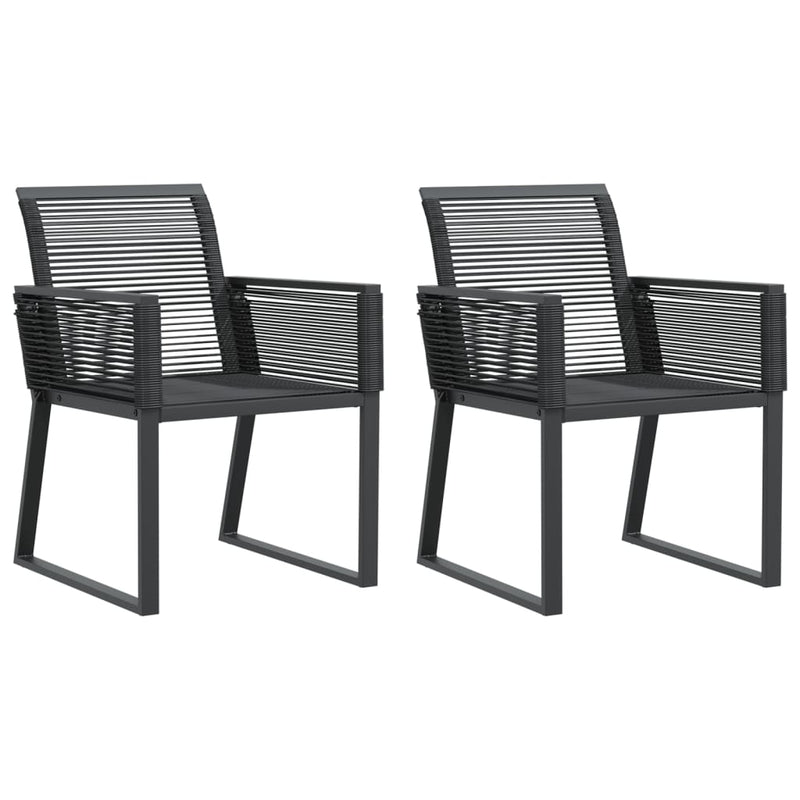 vidaXL Garden Chairs 2 pcs Black Poly Rattan