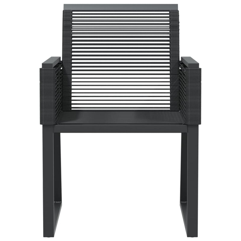 vidaXL Garden Chairs 2 pcs Black Poly Rattan