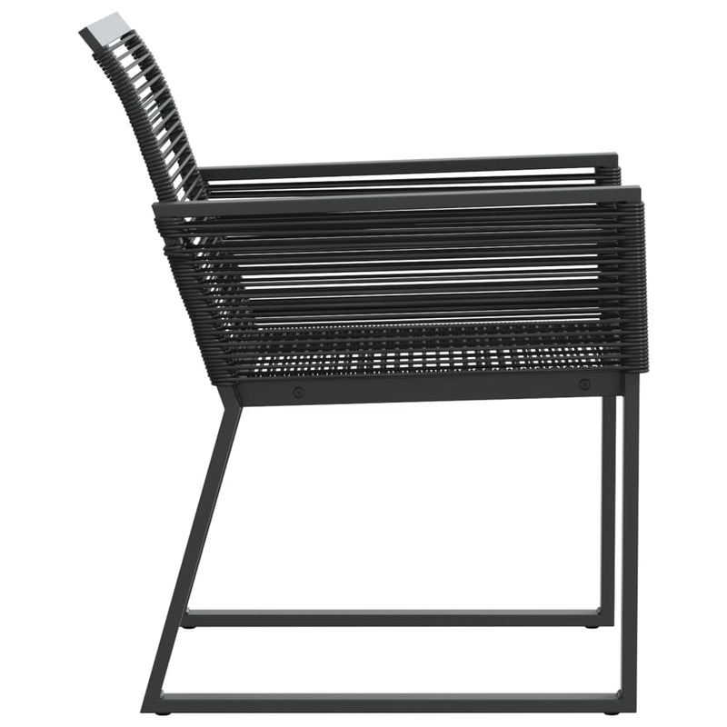 vidaXL Garden Chairs 2 pcs Black Poly Rattan