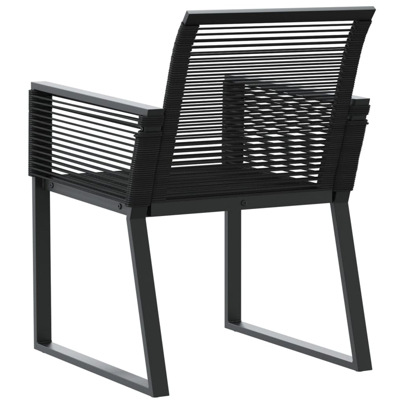 vidaXL Garden Chairs 2 pcs Black Poly Rattan
