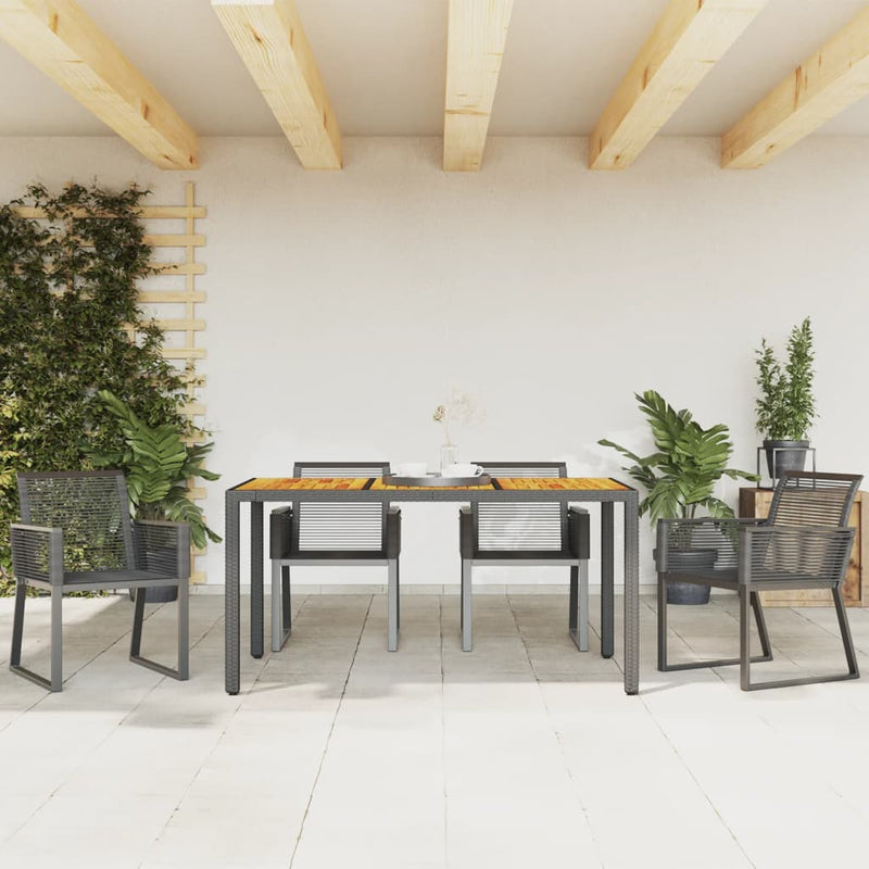 vidaXL Garden Chairs 4 pcs Black Poly Rattan