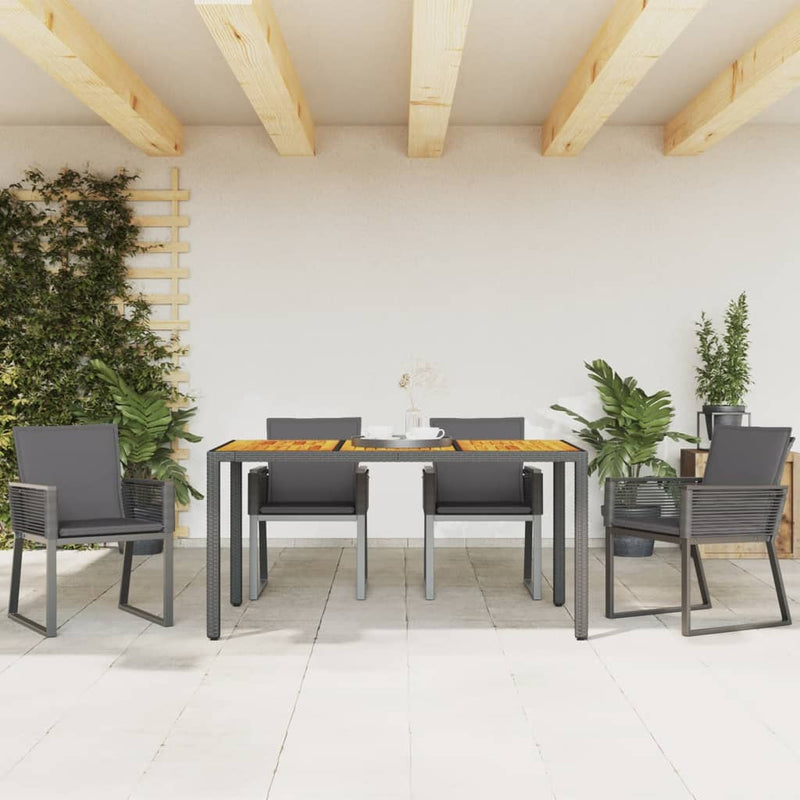 vidaXL Garden Chairs with Cushions 4 pcs Black Poly Rattan