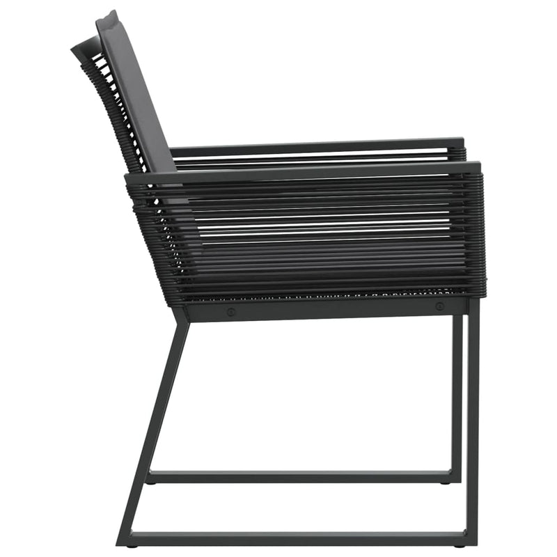 vidaXL Garden Chairs with Cushions 4 pcs Black Poly Rattan