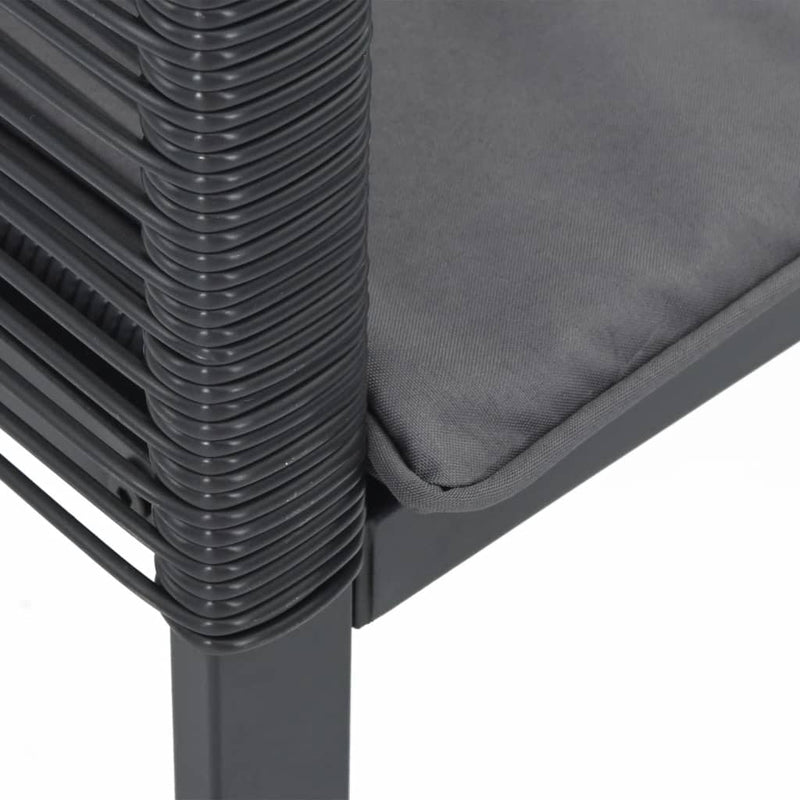 vidaXL Garden Chairs with Cushions 4 pcs Black Poly Rattan