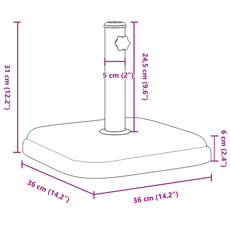 Parasol Base for ��32/35/38 mm Poles 11 kg Square