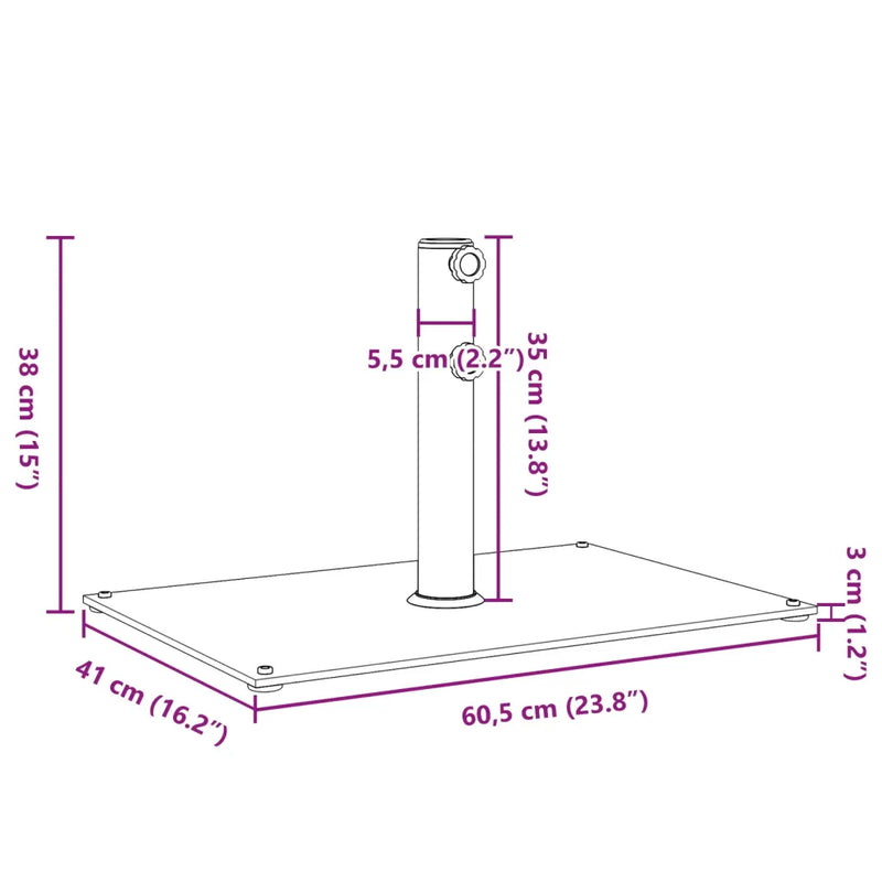 Parasol Base for ��32/38/48 mm Poles 15 kg Rectangular