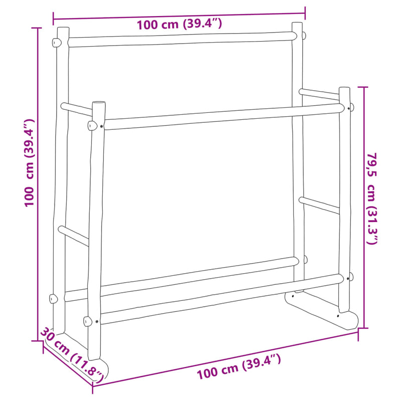 vidaXL Clothes Rack 100x30x100 cm Bamboo