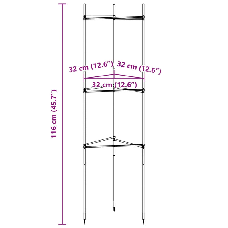 Tomato Cage 2 pcs 116 cm Steel and PP