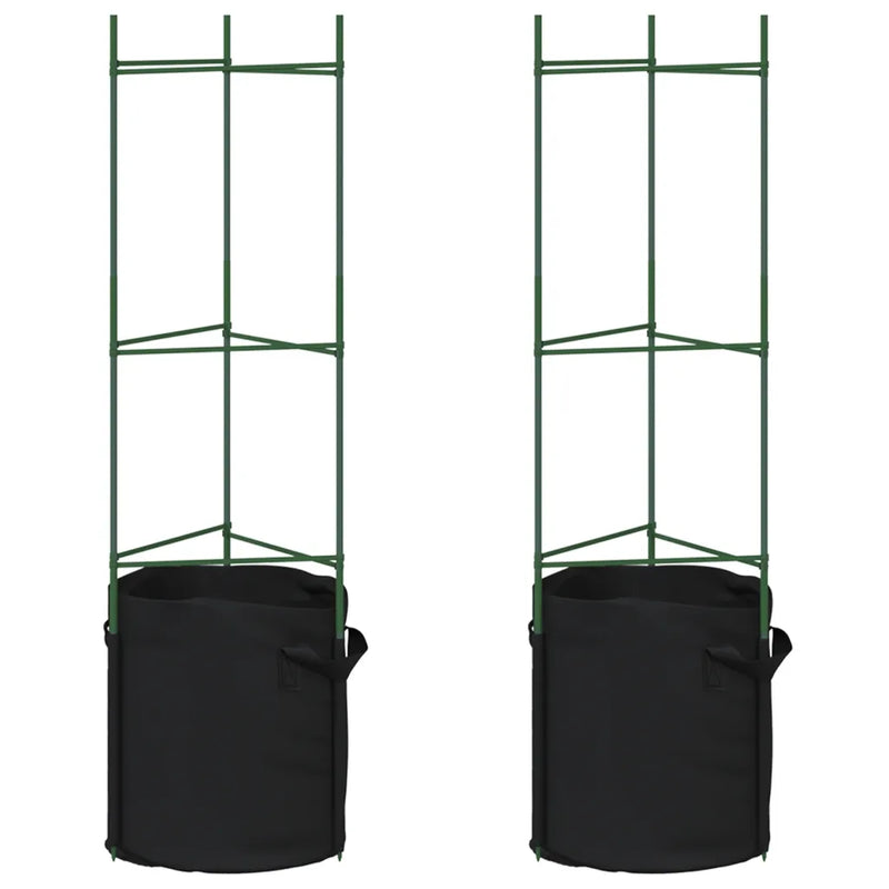 Tomato Cage with Plant Bag 2 pcs 116 cm Steel and PP