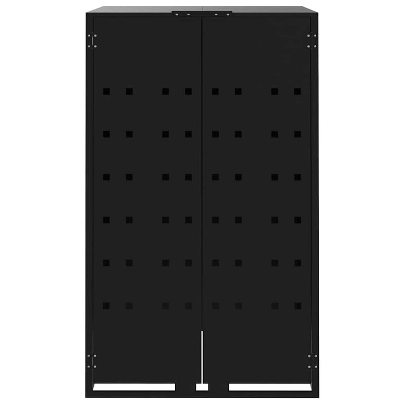vidaXL Wheelie Bin Storage for Single Bin Black 69x79x117 cm Steel