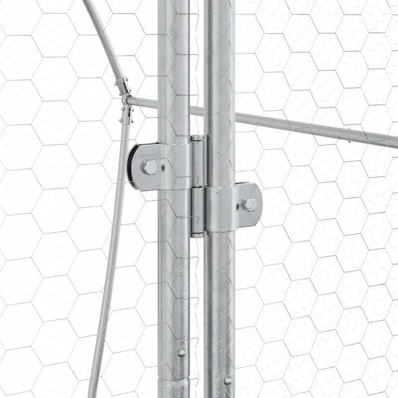 vidaXL Rabbit Hutch Silver 100x105x120 cm Galvanised Steel