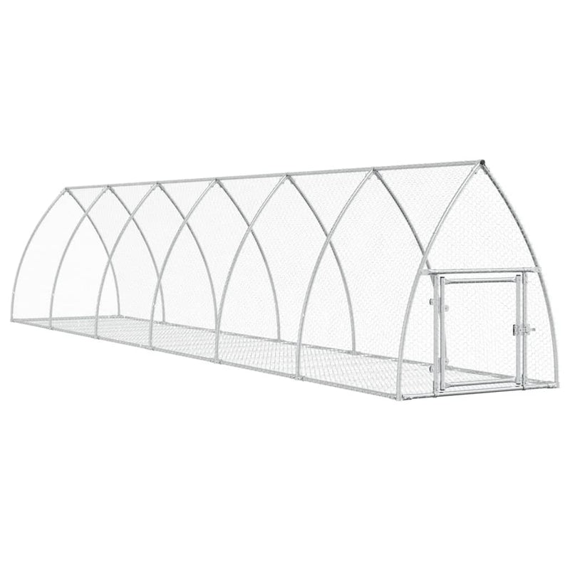 vidaXL Rabbit Hutch Silver 600x105x120 cm Galvanised Steel