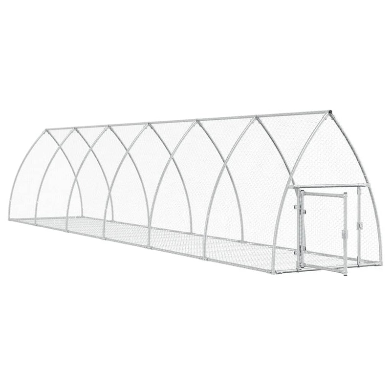 vidaXL Rabbit Hutch Silver 600x105x120 cm Galvanised Steel