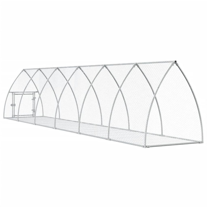 vidaXL Rabbit Hutch Silver 600x105x120 cm Galvanised Steel