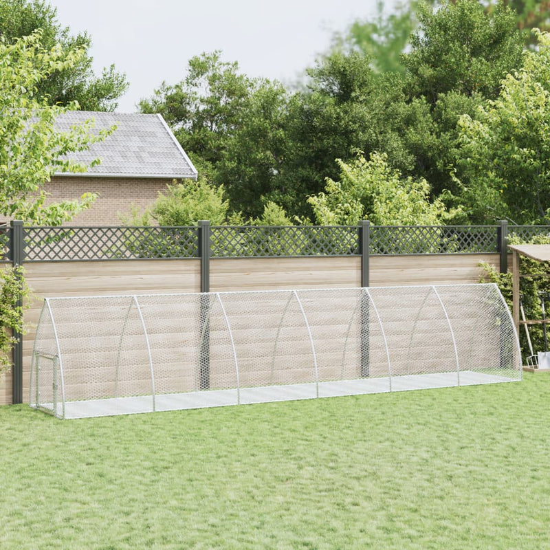 vidaXL Rabbit Hutch Silver 600x105x120 cm Galvanised Steel