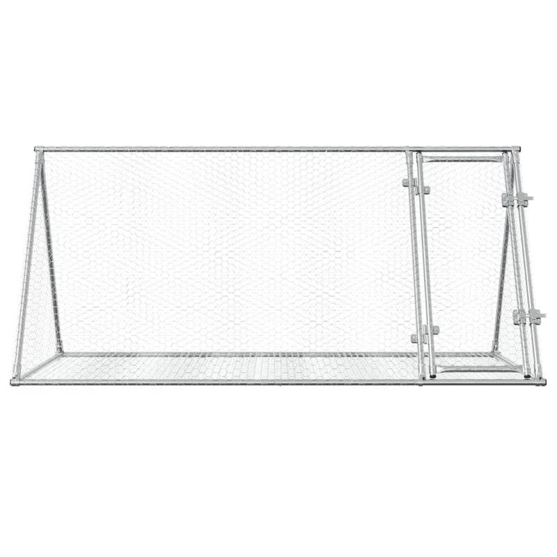 vidaXL Rabbit Hutch Silver 200x105x91 cm Galvanised Steel