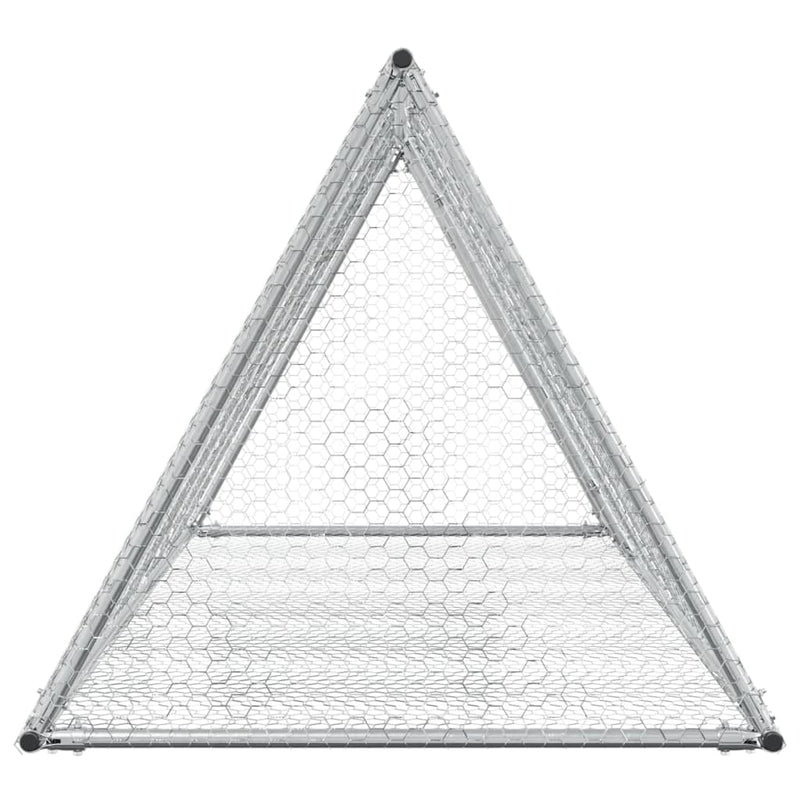 vidaXL Rabbit Hutch Silver 200x105x91 cm Galvanised Steel