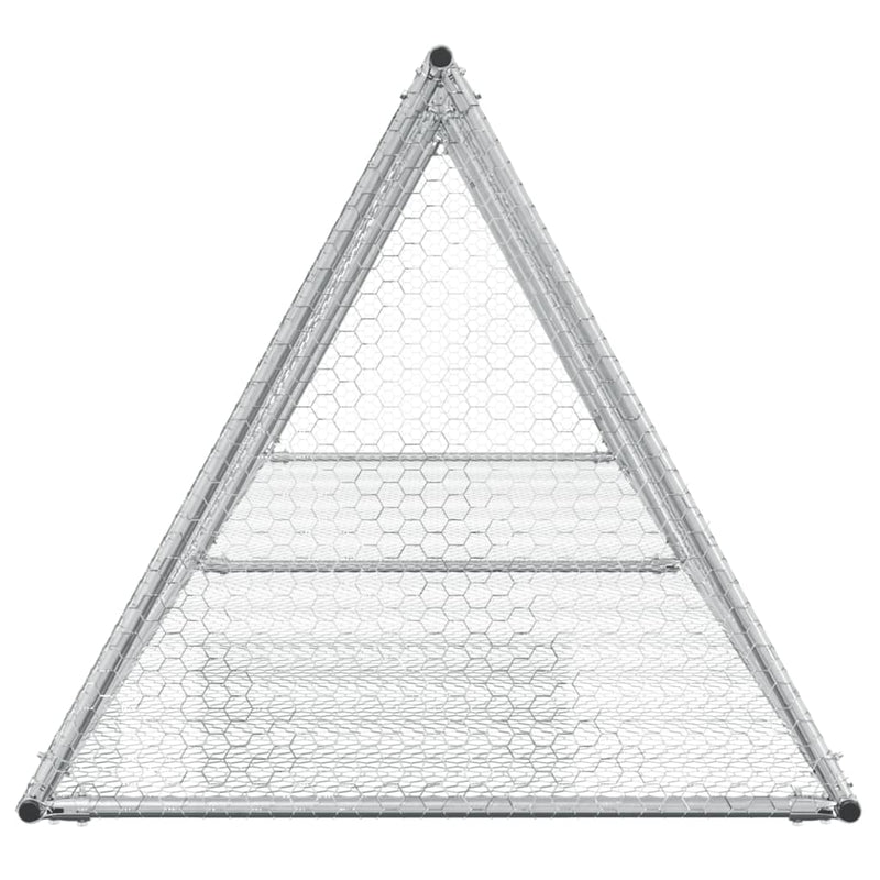vidaXL Rabbit Hutch Silver 400x105x91 cm Galvanised Steel