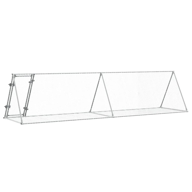 vidaXL Rabbit Hutch Silver 400x105x91 cm Galvanised Steel