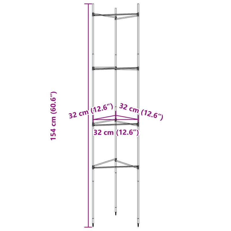 Tomato Cages 4 pcs 154 cm Steel and PP