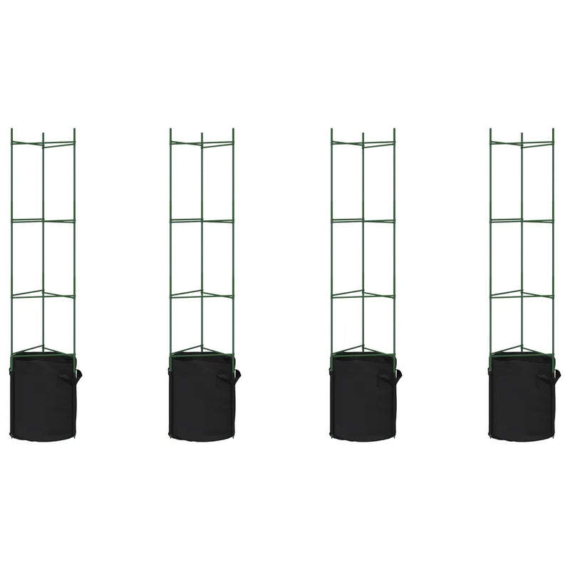 Tomato Cages with Plant Bags 4 pcs 154 cm Steel and PP