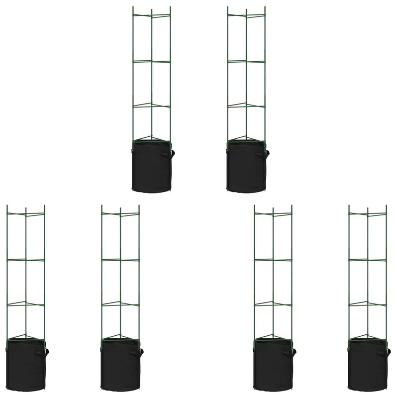 Tomato Cages with Plant Bags 6 pcs 154 cm Steel and PP