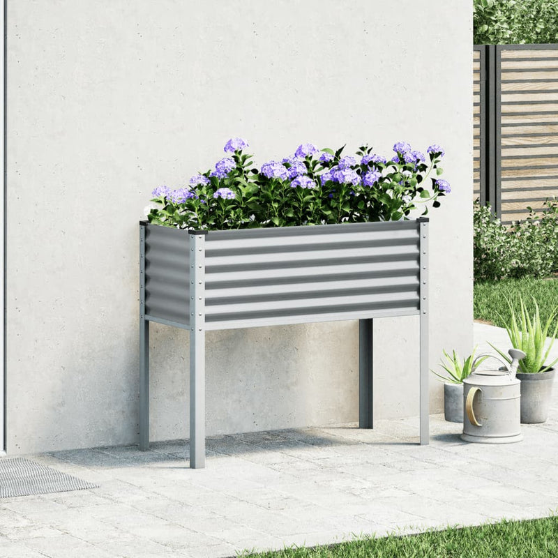 vidaXL Garden Planter Grey 100x45x90 cm Steel