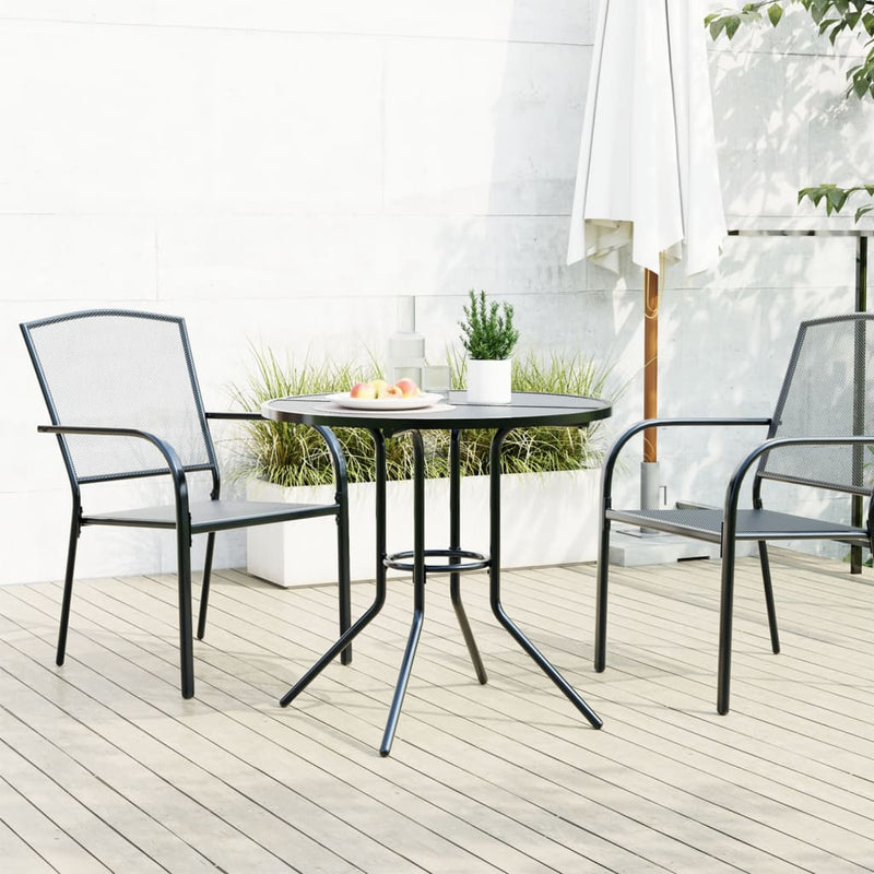 vidaXL Patio Table Round Anthracite Ø80x72.5 cm Powder-coated Steel