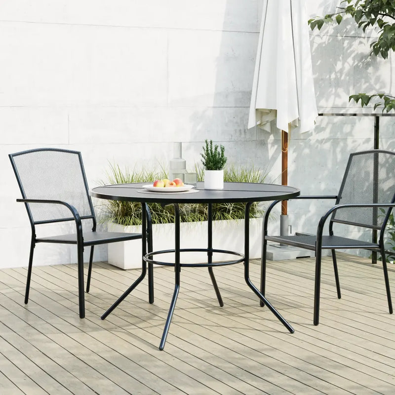 Patio Table Round Anthracite ��110x72.5 cm Powder-coated Steel
