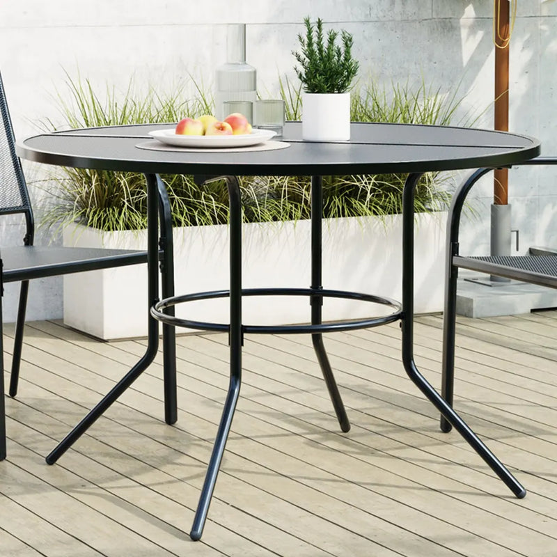 Patio Table Round Anthracite ��110x72.5 cm Powder-coated Steel
