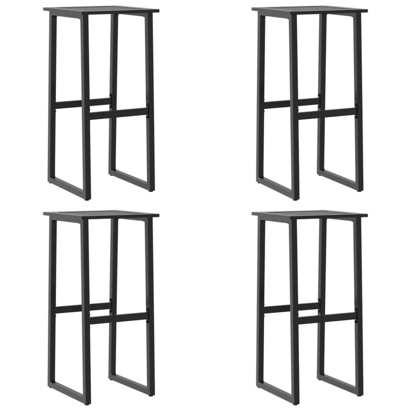 Bar Stools 4 pcs Black 38x38x80 cm Powder-coated Steel