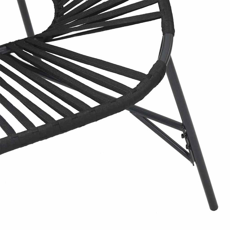vidaXL Garden Egg Chair Black Poly Rattan