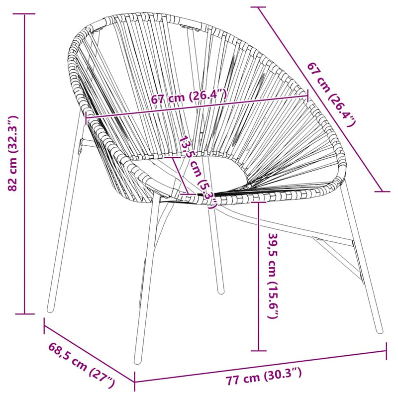vidaXL Garden Egg Chair Black Poly Rattan