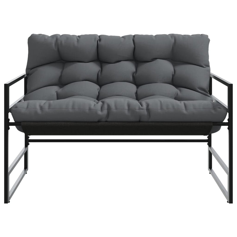 vidaXL Garden Bench with Cushion Anthracite 113 cm Steel